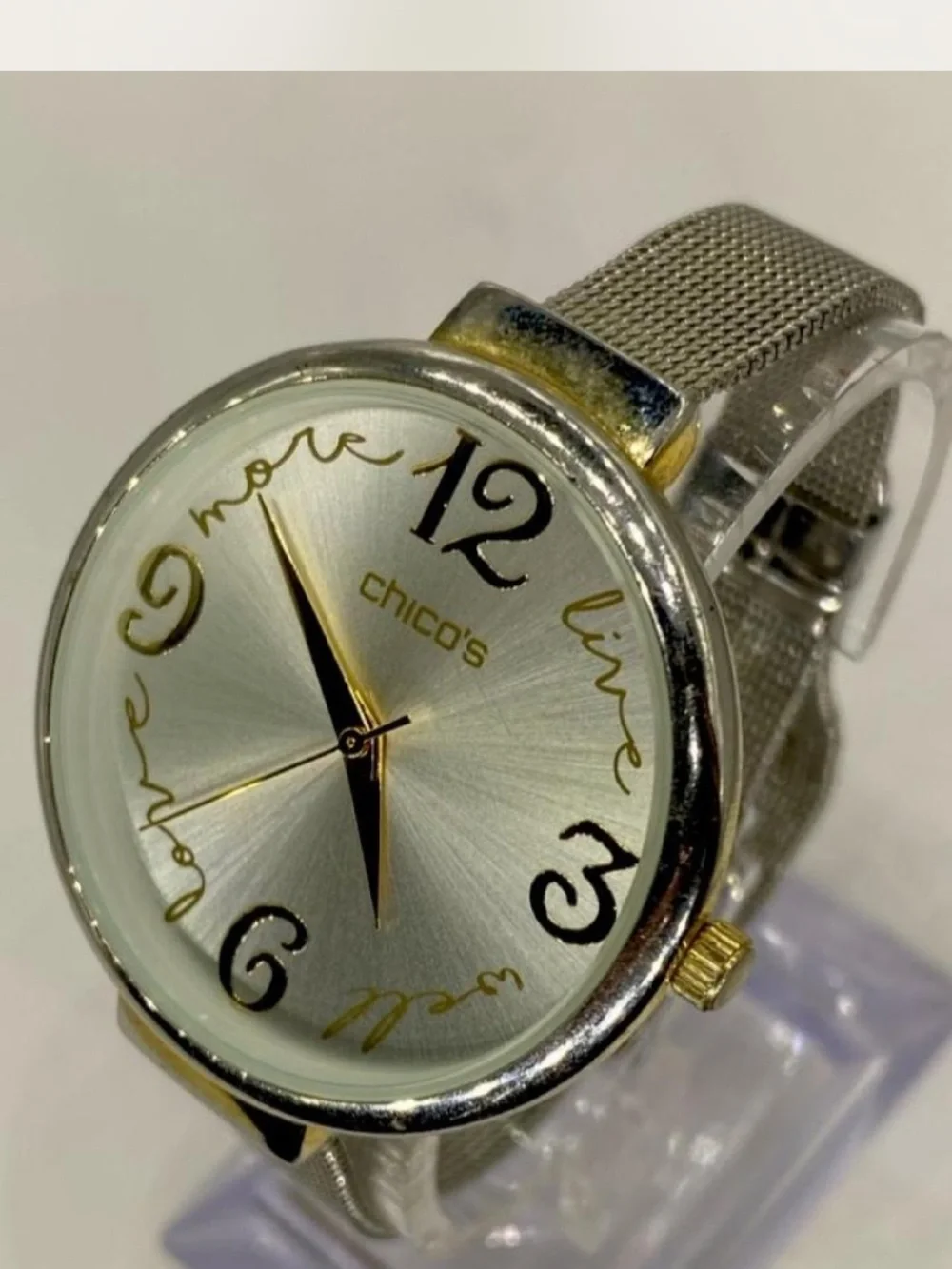 Chico”s ***   Silver Dial Mesh Strap Watch - Silver *^* Cheeky Chicos !